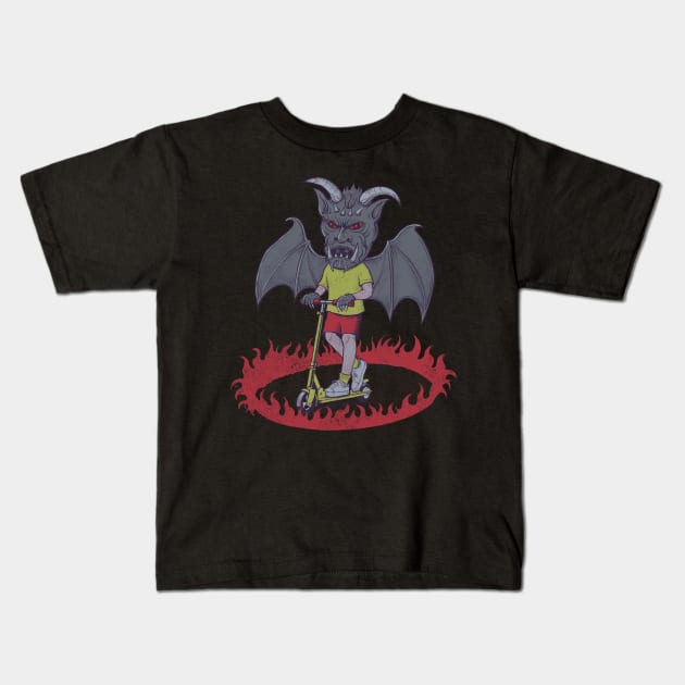 Demon Kid Ring Of Fire Kids T-Shirt by RGB Ginger